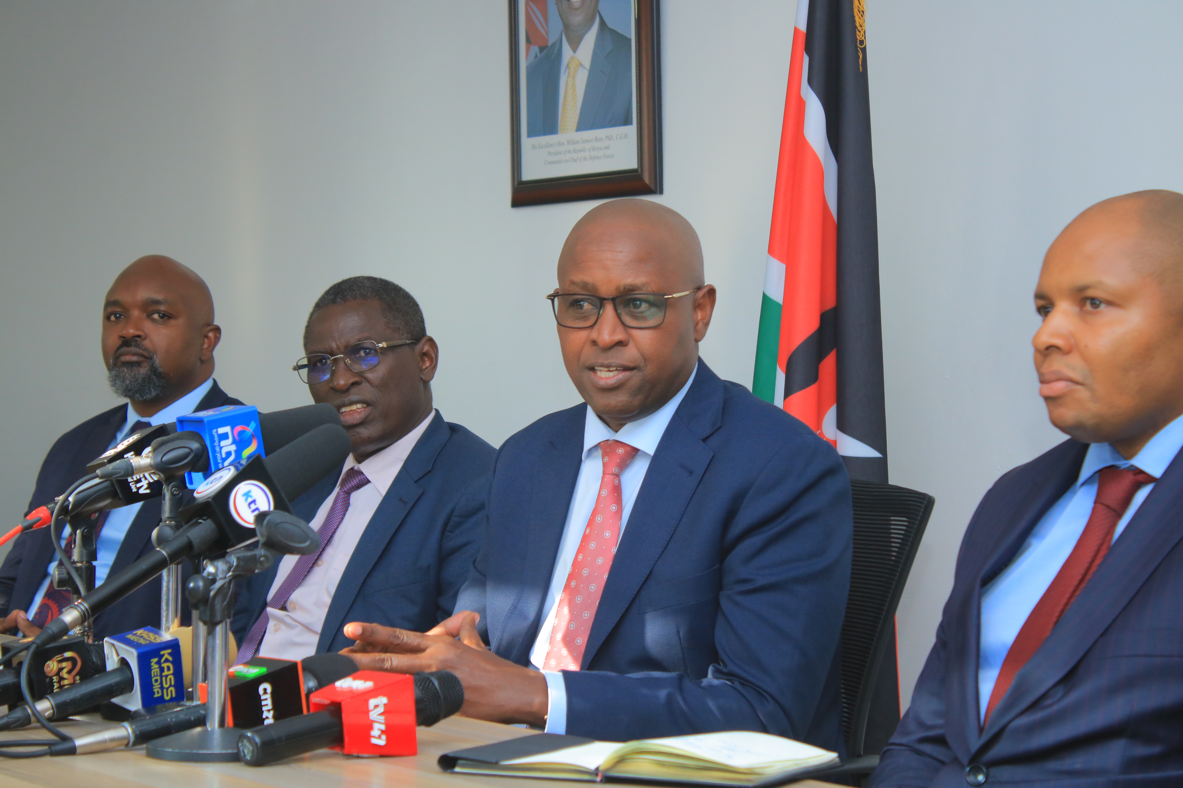 Principal Secretary Patrick K. Kilemi addressing the media